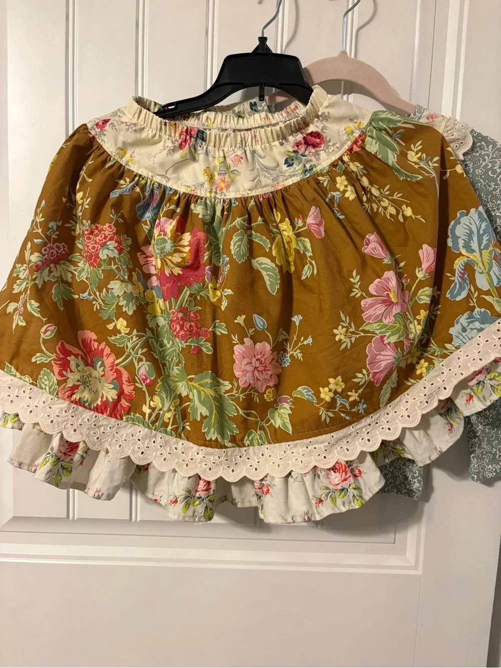 Giggle Moon Sage Green & Mustard Floral Two-Piece Girls' Set - Picture 4 of 4